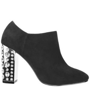 IMiller Ilaria Black Suede Rhinestone Bootie 8.5